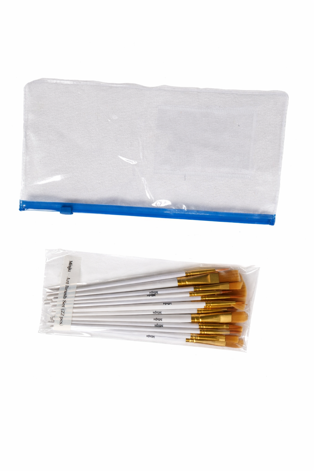 22-Piece White Handle Art Brush Set + Free Storage Pouch - Image 3